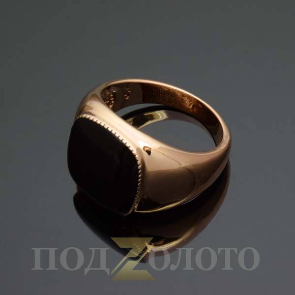 Печатка с черным камнем ZS8250