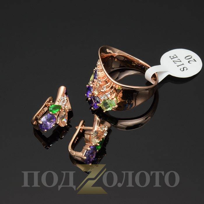 Комплект серьги с кольцом ZS6339