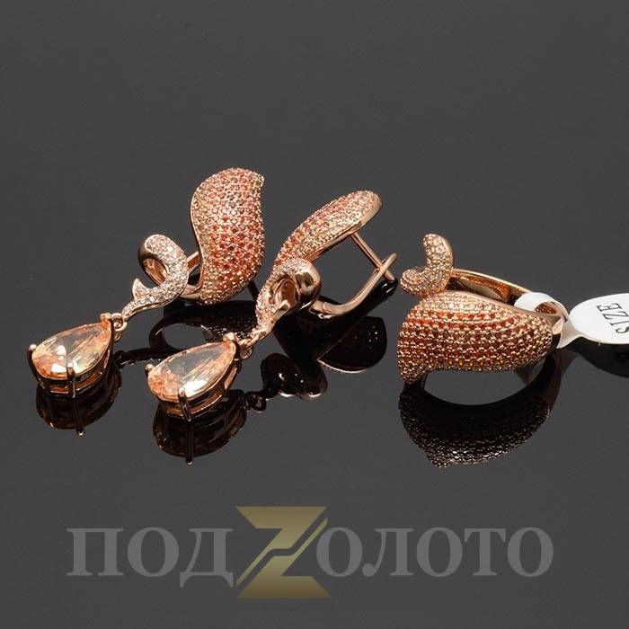 Комплект серьги с кольцом ZS6359