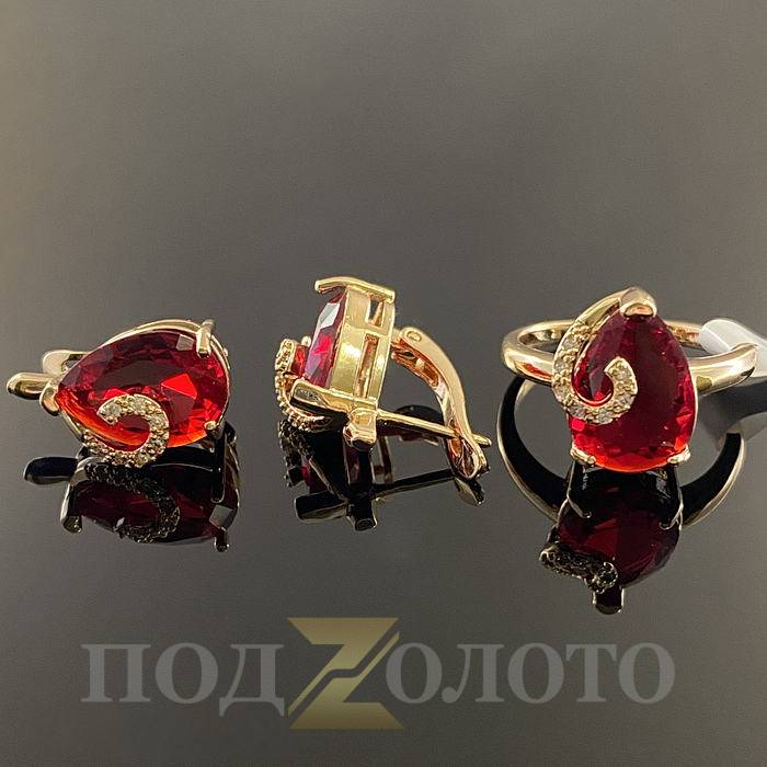 Комплект серьги с кольцом KZK8481