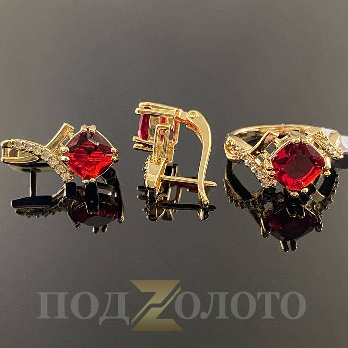 Комплект серьги с кольцом KZK8484