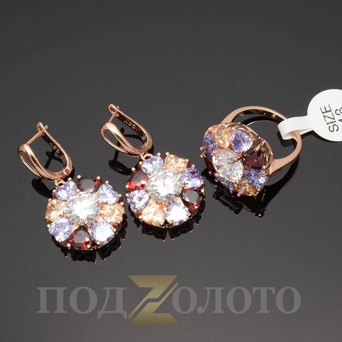 Комплект серьги с кольцом ZS6388