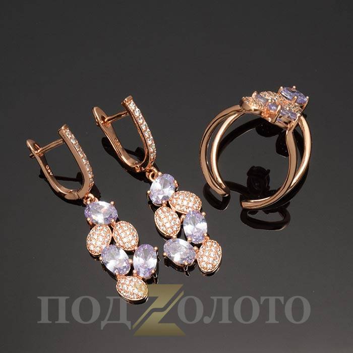Комплект серьги с кольцом ZS6392