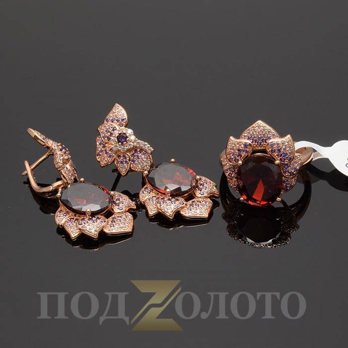 Комплект серьги с кольцом ZS6394