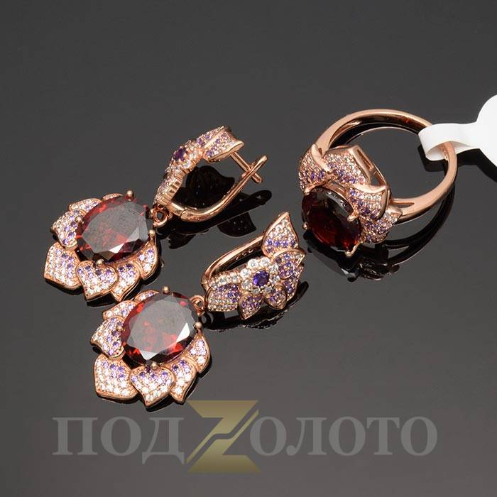 Комплект серьги с кольцом ZS6394